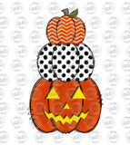 Halloween Stacked Pumpkins Sublimation Design