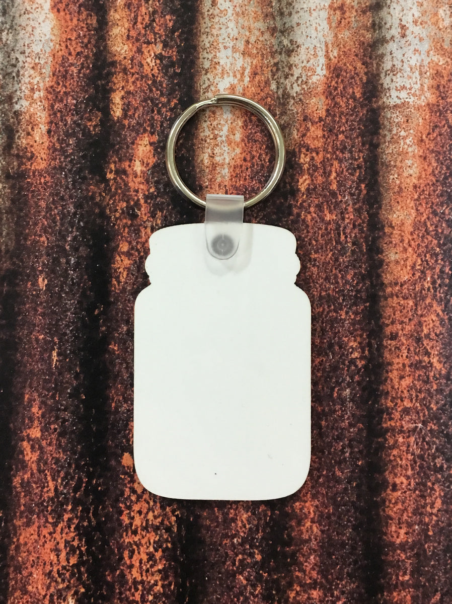 Mason Jar Keychain Sublimation Blanks ApareciumDesignCo.