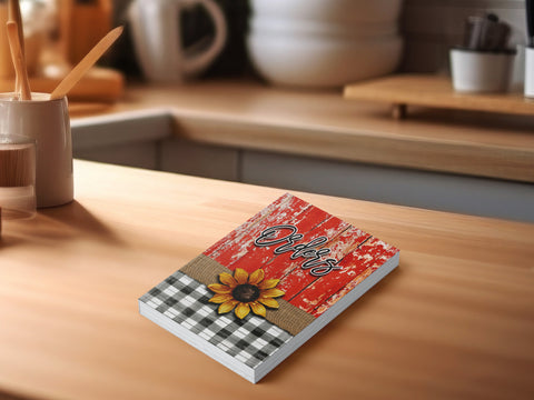 Red Wooden Sunflower Cover Order Book
