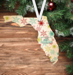 State of Florida Shaped Sublimation Hardboard Single Sided Ornament