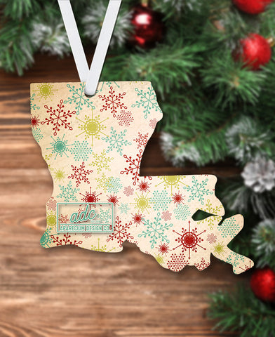State of Louisiana Shaped Sublimation Hardboard Single Sided Ornament