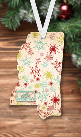 State of Mississippi Shaped Sublimation Hardboard Single Sided Ornament