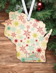 State of Wisconsin Shaped Sublimation Hardboard Single Sided Ornament