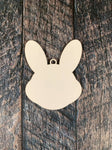 Easter Bunny Head Sublimation Hardboard Single Sided Ornament