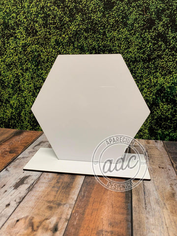 8" Hexagon Board with Base Sublimation Hardboard Blank