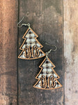 Seasonal Christmas Tree Ornament Single Sided Drop Earring Sublimation Blanks
