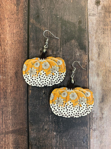 Seasonal Pumpkin Single Sided Drop Earring Sublimation Blanks