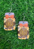 Seasonal Mason Jar Shaped Single Sided Earring Sublimation Blanks