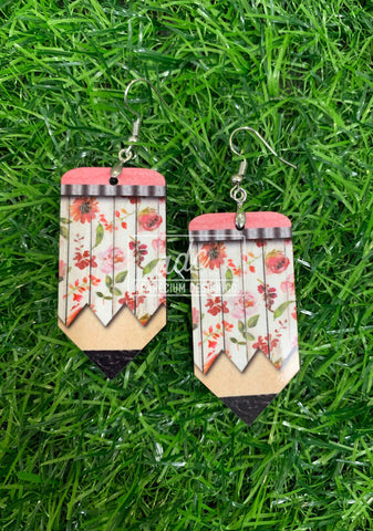 Seasonal Pencil Shaped Single Sided Earring Sublimation Blanks