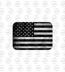 Black and White Distressed American Flag Rectangle Patch Digital Design