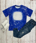 Blue Faux Bleach T-Shirt