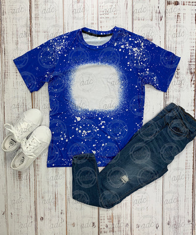 Blue Faux Bleach T-Shirt