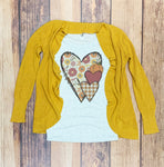 Fall Floral Heart Trio Sublimation Design