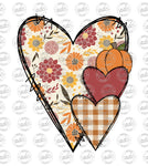 Fall Floral Heart Trio Sublimation Design