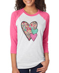 Floral Leopard Print Heart Trio Sublimation Design