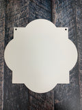 SMALL Quatrefoil Sublimation Door Hanger Hardboard Blank