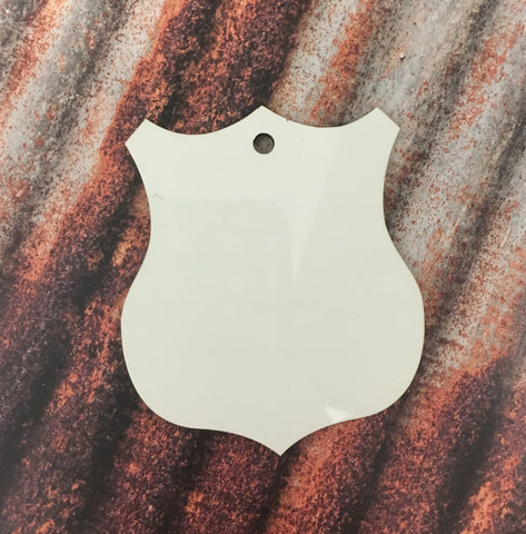Police Badge Sublimation Hardboard Single Sided Ornament