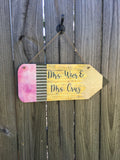 Large Pencil Shaped Sublimation Door Hanger Hardboard Blank