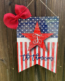 Large Bunting Sublimation Door Hanger Hardboard Blank
