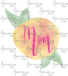 Peach Floral Mom Sublimation Design