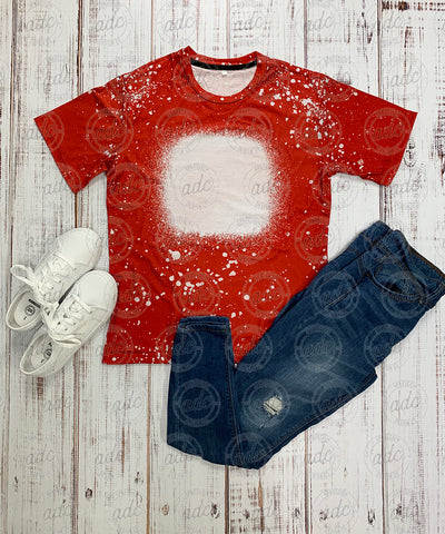 Red Faux Bleach T-Shirt