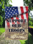 We Support Our Troops Garden Flag Sublimation Design