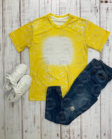 Yellow Faux Bleach T-Shirt